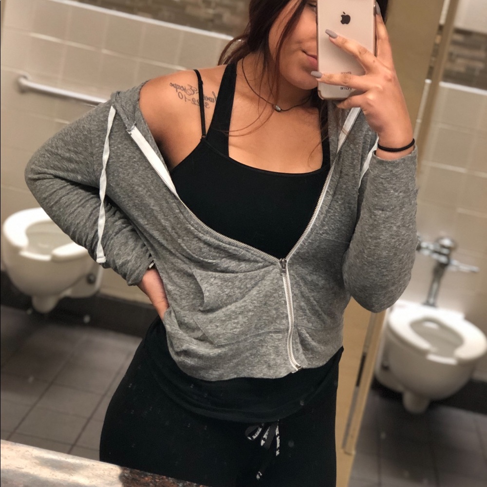 Grey Zip-Up Sweater